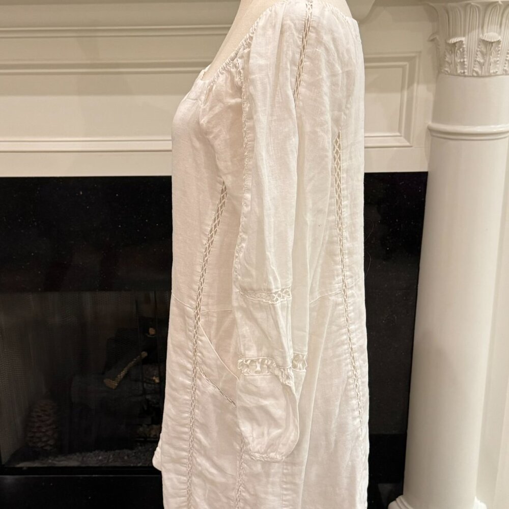 Free People White Boho Peasant Mini Dress – Size Small - Picture 6 of 12
